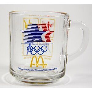 Vintage Anchor Hocking McDonald's 1984 XXIII Summer Olympics Glass Coffee Mug